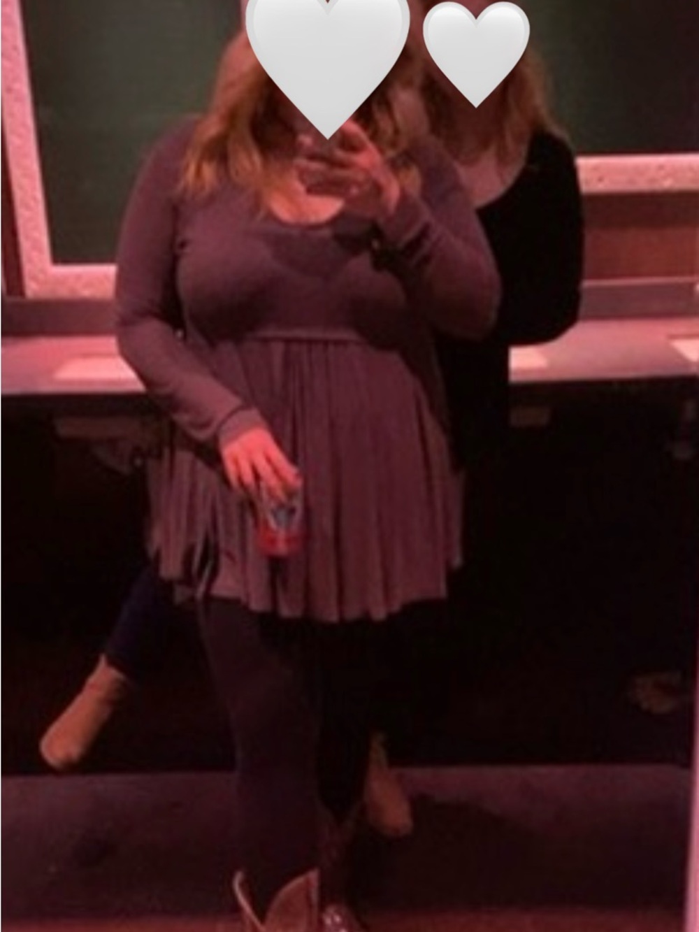 Arula - Plus Sized Peplum Tunic in Distressed Gray
